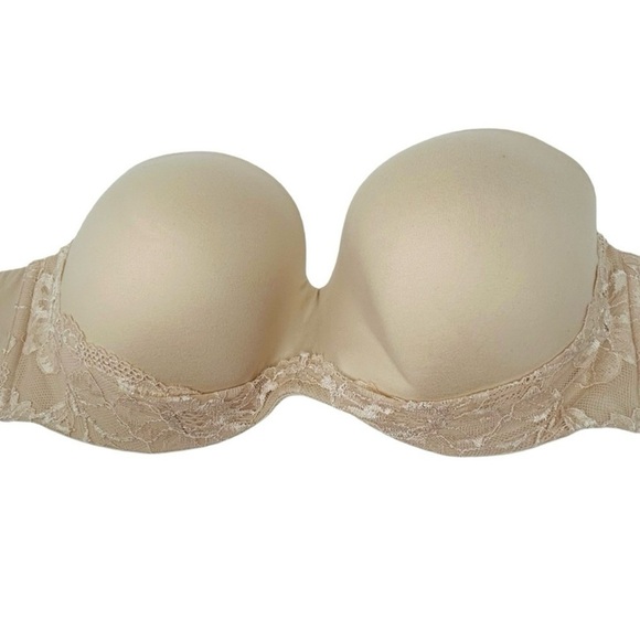 VICTORIA’S SECRET Bra Body by Victoria Lined strapless Lace Padded 36DD/36E - Picture 3 of 12